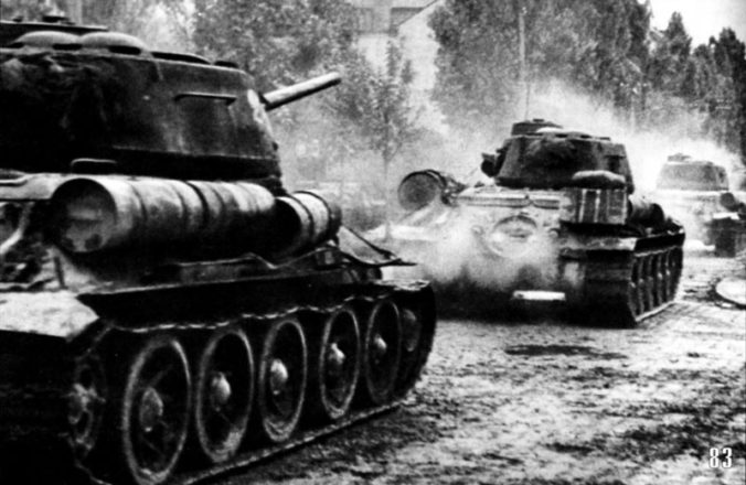 Soviet tanks of the 4th Guards mechanized corps in Belgrade offensive, 1944