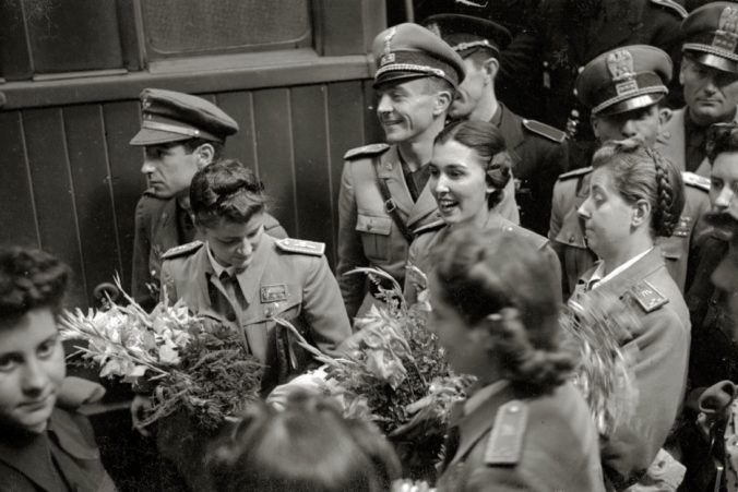 Spanish Volunteers for the German 250th "Blue Division" entrain in San Sebastian, 1942