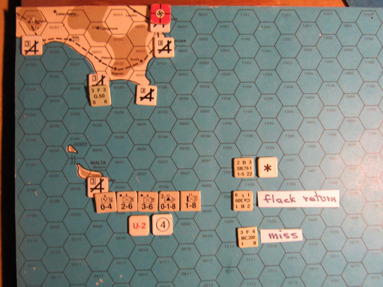 ME/ER-II Apr I 41 beginning of M. Phase air attack against Malta Status, prior to naval movement segment