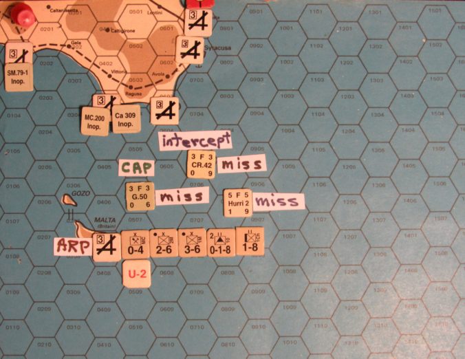WW ME/ER-II/Crete Scenario May I 41 Allied early Movement Phase air activity around Malta and Sicily: the air transfer arrival of the Hurri 2 air unit