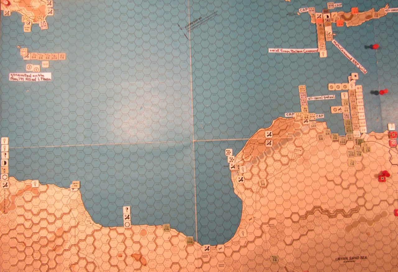 WW ME/ER-II/Crete Scenario May II 41 Allied end of step 22 of the Initial Phase dispositions: Libya, Sicily, Malta, and Crete