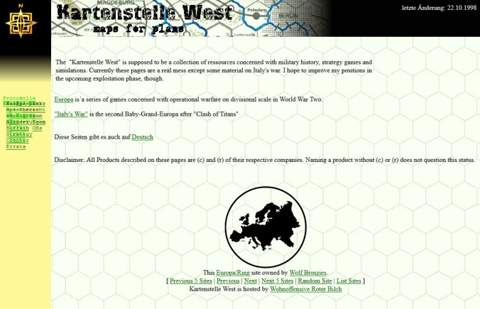 Screenshot of Kartenstelle West, Oktober 22nd, 1998