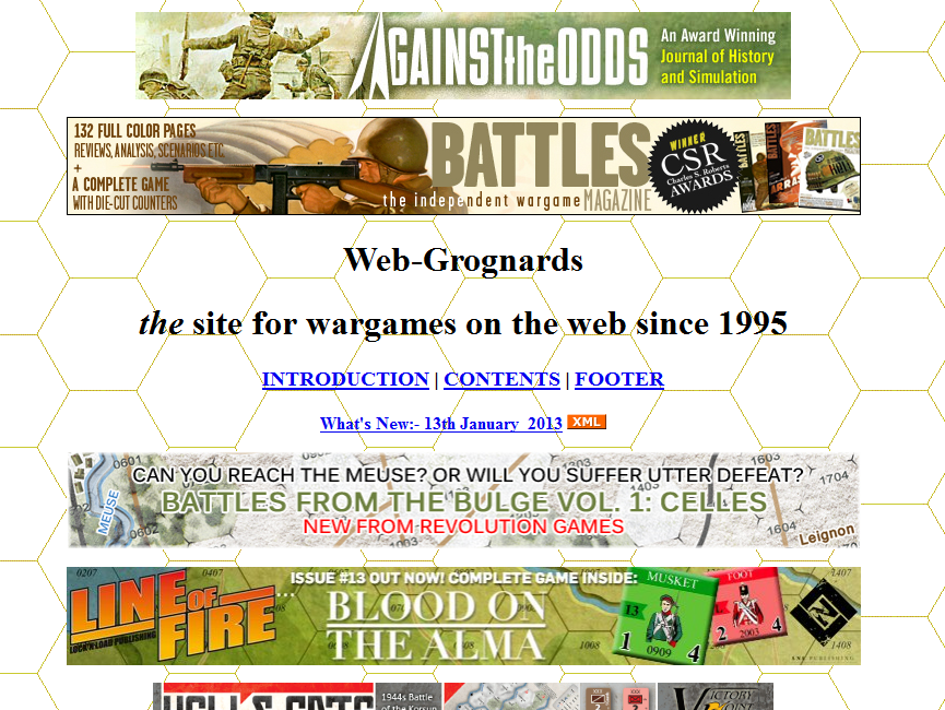 Screenshot from Grognard.com